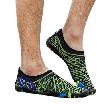 Imagem de Meias aquáticas de secagem rápida, sapatos de piscina unissex com sola antiderrapante para esportes aquáticos, Verde, 12.5 Women/11.5 Men