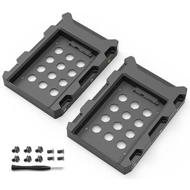 Imagem de DecorStat Adaptador HDD 2,5 SSD SATA para HDD 3,5 HDD 2 Drives, Kit de suporte de montagem SSD, bandeja de suporte de compartimento interno para HDD HDD de 2,5 SSD