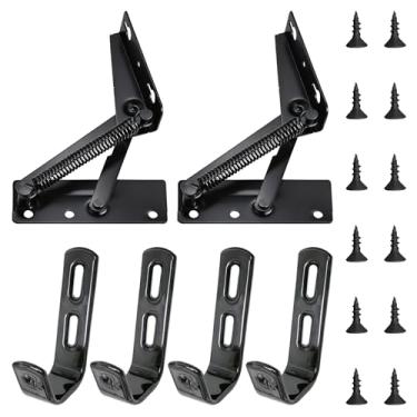 Imagem de QDAOYU Suporte de elevação dobrável de grau – conjunto de 18 peças, multiaplicação, fácil de usar, material durável, ideal para beliches/sofás/armazenamento de móveis, perfeito para instaladores