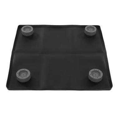 Imagem de Pssopp Mini Tapete de Silicone para Geladeira, Conjunto de Bordas Elevadas, Bandeja de Gotejamento, 4 Elevadores de Base, Protetor de Piso para Geladeiras, Lavadoras, Secadores (Grande 35,83 x