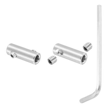 Imagem de PATIKIL Conjunto de clipes de corda de fio com furo de 3 mm, 2 peças de aço inoxidável 304 com parafusos hexagonais M4 chave inglesa para encaixe de corda de arame, prata