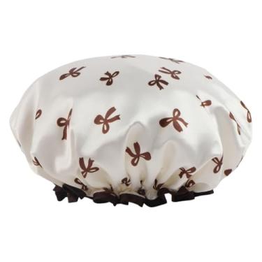 Imagem de ChuYiElegance Touca de Banho com Dupla Camada de Proteção para Cabelo e Cabelo, Ideal para Uso em Salões de Beleza e Hotéis, Branco