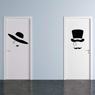 Imagem de Adesivo Porta Banheiro Ele & Ela Chic