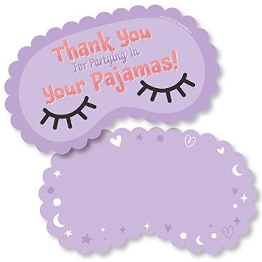 Imagem de Big Dot of Happiness Pijamas Festa do pijama – Cartões de agradecimento em formato de festa do pijama – Cartões de agradecimento para festa do pijama com envelopes – Conjunto de 12