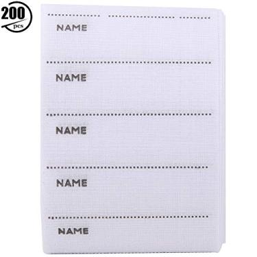 Imagem de 200 peças adesivos de nome de costura à mão etiqueta de nome de pano ferro durável em etiquetas de nome para crianças do jardim de infância tecido de poliéster de admissão 5,5 cm