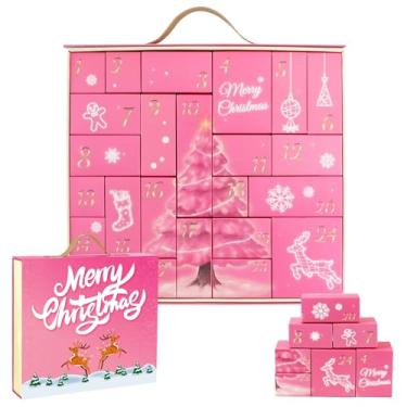 Imagem de Calendário do advento de Natal 2025, calendário vazio do advento para se preparar, calendário do advento de Natal de 24 dias, caixas de contagem regressiva reutilizáveis, presentes de Natal para