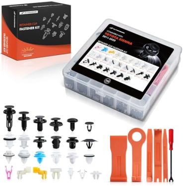 Imagem de A-Premium Kit de clipes de retenção de carro de 250 peças (25 tamanhos) compatível com Toyota Sienna 2011-2020 para-choque dianteiro para-choque tampa porta guarnição auto pino plástico rebite