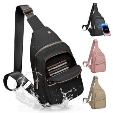 Imagem de Aganmi Mochila transversal para mulheres, Preto