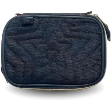 Imagem de Estojo Case Box em Tecido Jeans Reforçado – 2 Zíperes e Divisórias Internas – Capacidade 100 Lápis – Resistente, Moderno e Ideal para Material Escolar e Maquiagem