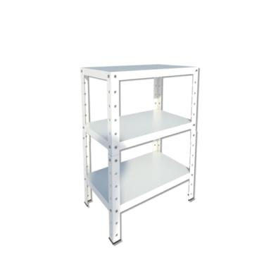 Imagem de Estante Prateleira Armário Aço Pequena para até 45kg Coloridas Multiuso 3 Bandejas 65cm altura x 30cm profundidade x 45cm largura (Branco)
