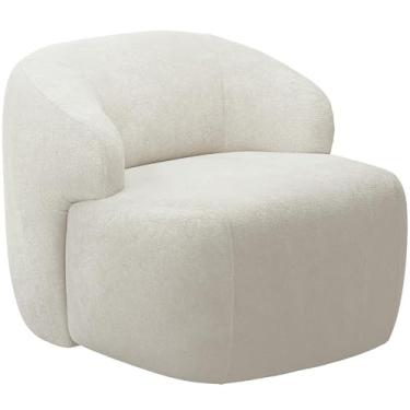 Imagem de Poltrona Decorativa Fixa Orgânica Para Sala Living Barolo L06 Bouclê Off White - Lyam Decor