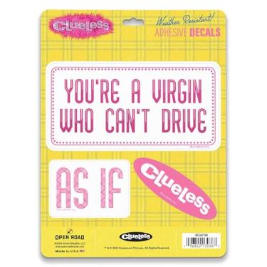 Imagem de Adesivos de vinil com citação Clueless Can't Drive - Conjunto retrô de 3 adesivos sem noção para carro ou laptop