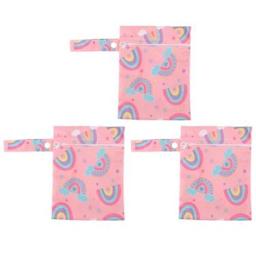 Imagem de ZJchao Sacos Secos Molhados para Bebês, Saco de Armazenamento de Fraldas de Tecido Resistente à água Com Alça de Pressão Removível, para Fraldas de Pano e Itens Essenciais para Bebês