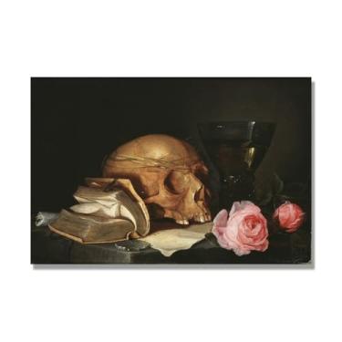 Imagem de NHLDZYH Quadro para cozinha - ainda vida vintage de flores - natureza morta em tela - decoração de parede romântica e acolhedora. A46. 30 x 45 cm apenas tela