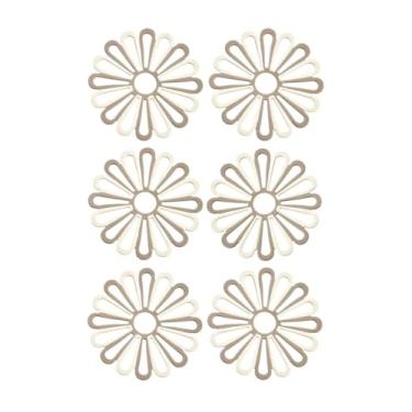Imagem de 6 peças, jogo americano de silicone, multifuncional, impermeável, lavável, isolamento térmico, tapete para porta-copos para mesa de jantar, acessórios de cozinha, ideal para uso na cozinha de jantar
