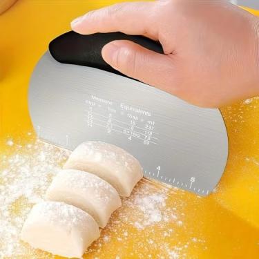 Imagem de 1 raspador de massa de aço inoxidável, cortador de pastelaria, tábua divisória de pão, ferramenta de cozimento, utensílio de cozinha