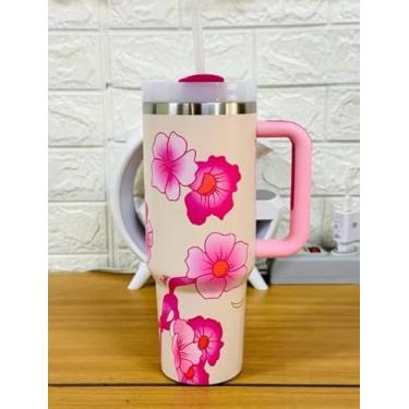 Imagem de Copo Térmico 1200ml com Canudo, Aço Inoxidável, Garrafa Térmica de Grande Capacidade