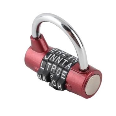 Imagem de Generic Cadeado de Combinação Confiável de 5 Dígitos, Bloqueio de Código para Segurança de Armário de Academia e Mala de Viagem para Homens e Mulheres, Liga de Zinco Verde (Vermelho)