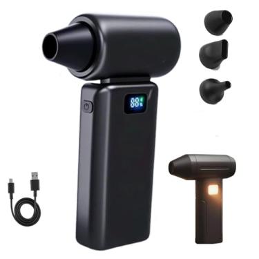 Imagem de Mini Soprador de Ar, Espanador de ar, Ventilador Portátil, 130.000 RPM, Turbo Sem fio, Muito Forte com 6 Velocidades, Recarregável, Limpeza Eletronicos, Inflaveis, Design Moderno, Marca ATM