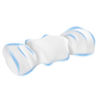 Imagem de KWYBOW Travesseiro cervical para alívio da dor no pescoço – Travesseiro ergonômico de espuma viscoelástica, travesseiro lateral para suporte de pescoço, travesseiro ortopédico para pessoas que dormem