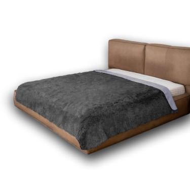 Imagem de Snugglesinto Capa de cama de cachorro à prova d'água, cobertor macio de pelúcia com parte traseira antiderrapante para cama, sofá, protetor de móveis para cães e gatos (azul marinho, 172 x 208 cm)