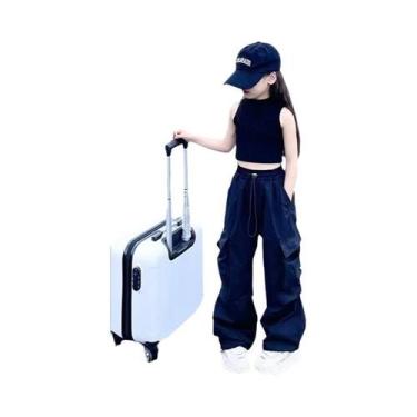 Imagem de Calças Cargo Para Meninas De 5 a 14 Anos, Primavera E Outono, Calças C