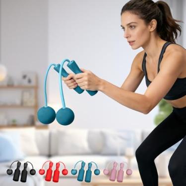 Imagem de Corda de pular sem fio para fitness – Corda de pular sem corda com bola de espuma, design sem emaranhados