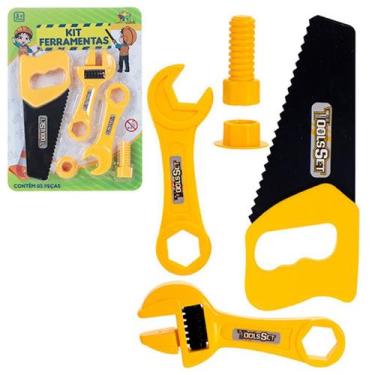Imagem de Kit Ferramentas Brinquedo Menino Com 5 Pecas Faz De Conta - Art Brink