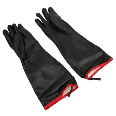 Imagem de Hyuduo Luvas Resistentes Ao Calor de 18 Polegadas, Luvas de Segurança de Neoprene à Prova de óleo Com Textura Antiderrapante Ondulada para Manuseio de Lenha e Grelha de Forno