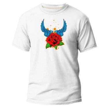 Imagem de Camiseta Algodão Premium Estampa Digital Anjo Rosa Azul - Pavesi, Bran