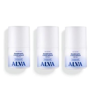 Imagem de Kit Cristal Natural Alva: Trio 3 Desodorantes Roll on 50ml 12 Horas de
