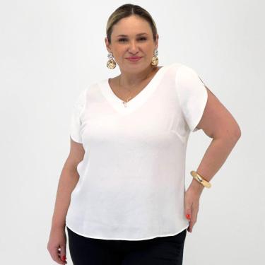 Imagem de Blusa Alpelo Plus Size Básica Manga Curta Feminina-Feminino