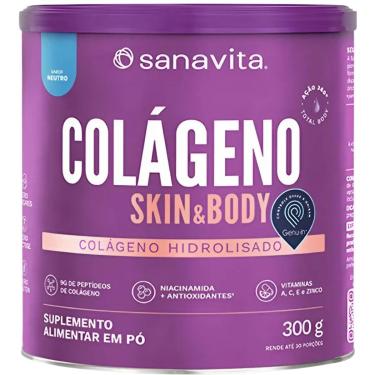 Imagem de Suplemento para pele Colágeno em Pó Hidrolisado Skin Sanavita 300g Peptídeos bioativos-Unissex