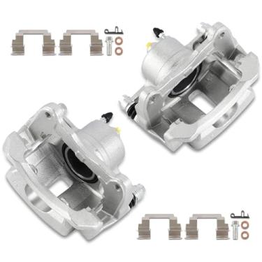 Imagem de UNITHUB Kit de pinça de freio dianteiro direito + conjunto esquerdo com suporte 19B2699 19B2698 compatível com Toyota Matrix Corolla Vibe 1.8L 2003-2008 (conjunto de 2)