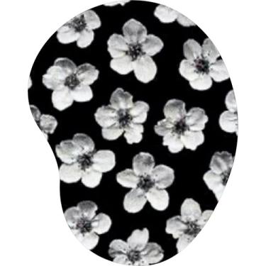 Imagem de Mouse Pad Ergonômico Gota Flores Brancas Estilo Aquarela