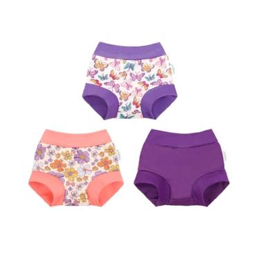 Imagem de babygoal Fralda de natação roxa reutilizável – calça de natação de tecido impermeável para bebês de 18 meses a 24 meses, praia e piscina 3YKS06-18-24M-B