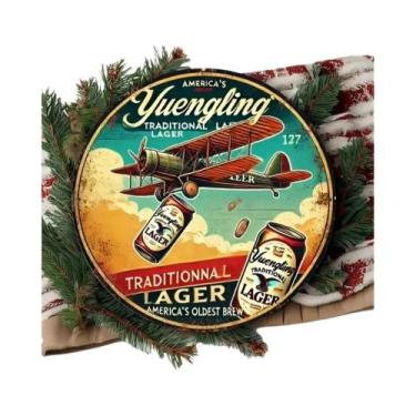 Imagem de Placa Redonda De Alumínio De 8 Polegadas Com Impressão HD Festiva 'É H