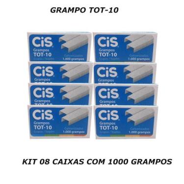Imagem de Grampo tot-10 kit 08 caixas com 1000 unidades - cis