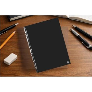 Imagem de Caderno Universitário Preto 10 Matérias 140 Folhas Kbum Capa Dura Espi