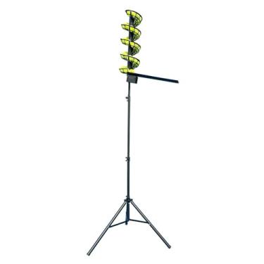 Imagem de ZDJZMGZ Máquina de queda de bola de tênis elétrica, máquina de servir tênis de fixação triangular, altura de pista removível ajustável, para iniciantes, crianças, ensino e treinamento de tênis