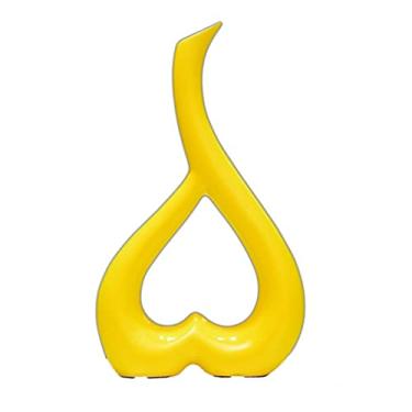 Imagem de U5GAAALPPQ9 Vaso de flores vaso floral moda 4 cores cerâmica 3D colorido festival de casa ornamentos decoração elegante presentes de inauguração arranjo de flores vaso decoração (cor: amarelo)