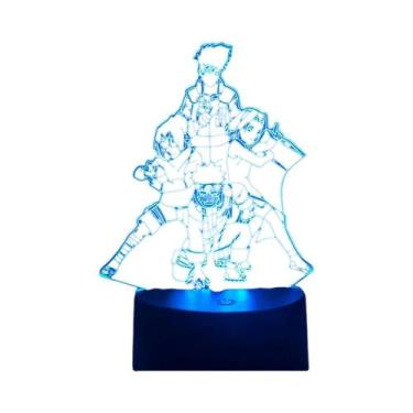 Imagem de Luz Noturna LED Naruto Uzumaki Kakashi Hatake Itachi Uchiha 3D Com 7/1