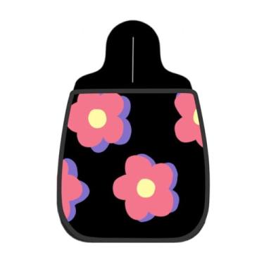 Imagem de Lixeira De Carro Organizador Lixinhocar Flores Rosa Fundo Preto