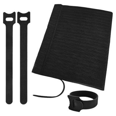 Imagem de 128 peças de abraçadeiras de 15 cm, correias de cabo ajustáveis, organizador de fios, gerenciamento de cabos de gancho e laço