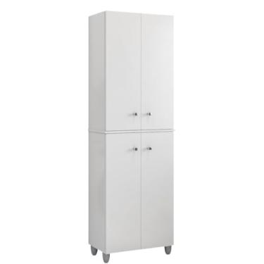 Imagem de Armário Multiuso Organizador Prateleira Suspenso Pés Decoração Sala Quarto Lavanderia Cozinha(Branco)