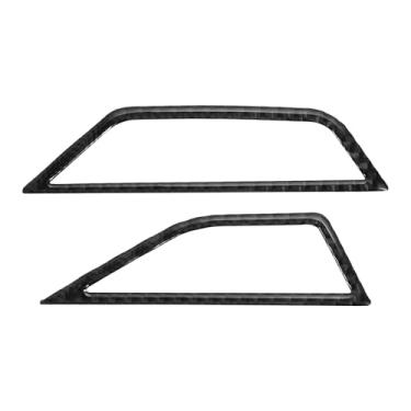 Imagem de VekAuto Moldura de cobertura de ventilação de saída de ar condicionado para Volkswagen Tiguan 2018-2024 Painel de instrumentos (dianteiro esquerdo dianteiro direito) fibra de carbono preto 2 peças