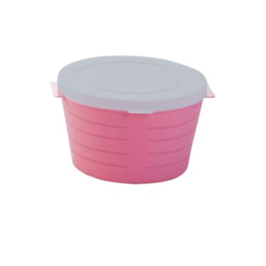 Imagem de Pote Bowl em Plástico Rosa com Tampa 1,1L ( 43599 )