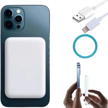 Imagem de Carregador Portátil Sem Fio Magnético Com Tecnologia USB-C IOS