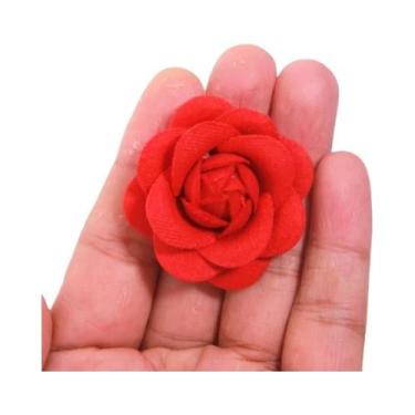 Imagem de Flores Artificiais De Tecido Camélia Rosa De 4cm, 5 Peças, Decoração P