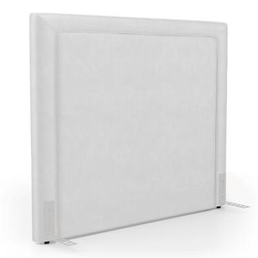 Imagem de Cabeceira Cama Box King Size Alba 195cm Com Frame Couríssimo Branco - Desk Design